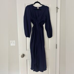 A New Day Navy Blue Long Sleeve Maxi Dress with Cut Outs